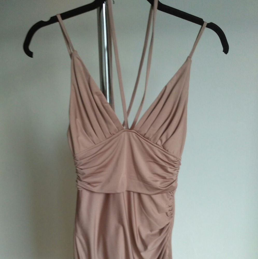 BIANCA tan mini dress size Small.